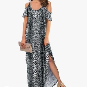 Grecerelle Snow Leopard Cold Shoulder Size Medium